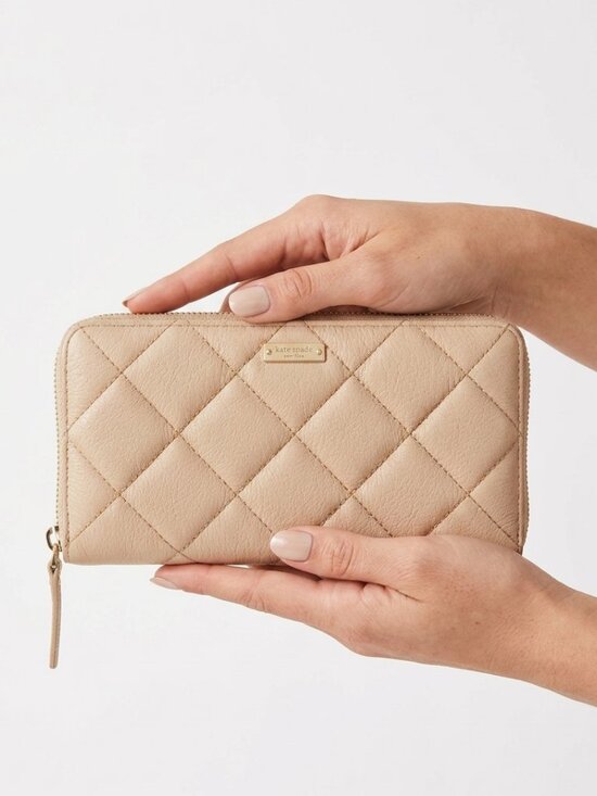 kate spade Handbags - Kate Spade New York Quilted Leather Zip-Around Wallet - Beige